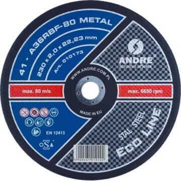 ŚCIERNICA 41 - 230 X 2,0 X 22,23 A36RBF - 80 METAL ECO LINE