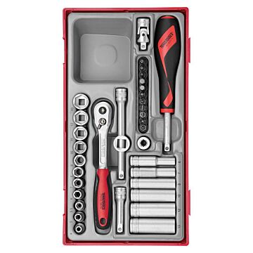Zestaw kluczy nasadowych z chwytem kwadratowym ?" Teng Tools TT1435