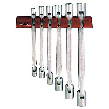 Klucze nasadowe przegubowe na wieszaku ściennym Teng Tools WRDF06