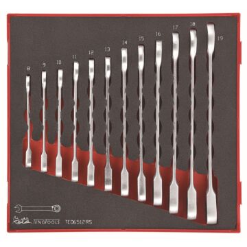 Zestaw 12 kluczy zapadkowych płasko-oczkowych Teng Tools TED6512RS