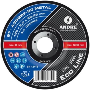 ŚCIERNICA 27 - 125 X 6,0 X 22,23 A30QBF - 80 METAL ECO LINE
