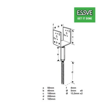 OKUCIE SŁUPKOWE UJ 50X40X100X4/200 OCYNK /1/14/