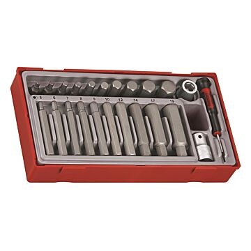 Nasadki trzpieniowe z grotami sześciokątnych, w zestawie. Z chwytem ??". Teng Tools TTHEX3