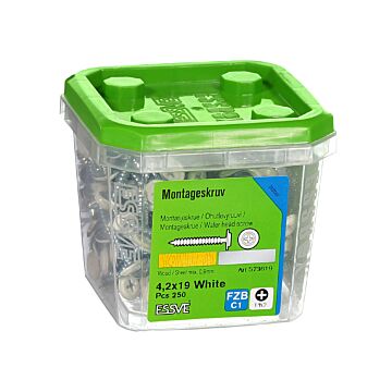 WKRĘT 4,2X19 MONTAŻOWY OSTR PH2 BIAŁY /250/12/