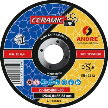 ŚCIERNICA 27 - 125 X 6,0 X 22,23 XA24RBF - 80 CERAMIC LINE