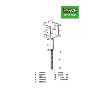 OKUCIE SŁUPKOWE REGULOWANE 75X70X125X4,0/115-165/200 OCYNK