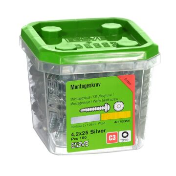 WKRĘT MONTAŻOWY 4,2X25 EPDM RAL9006 TX20 /100/12/