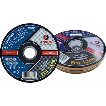 ŚCIERNICA 41 - 125 X 1,0 X 22,23 95A60RBF - 80 METAL/INOX pudełko metalowe (10 szt.)