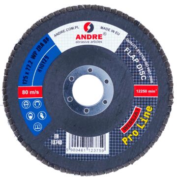 ANDRE PRO LINE TARCZA LAMELKOWA 125X22,23 MM ZRA 80 DO STALI INOX 810129