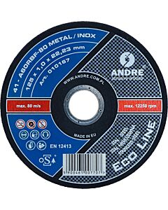 Tarcza do cięcia metalu ANDRE ECO-LINE 010167 &ndash; 125 &times; 1.0 &times; 22.23 mm, stal nierdzewna i konstrukcyjna